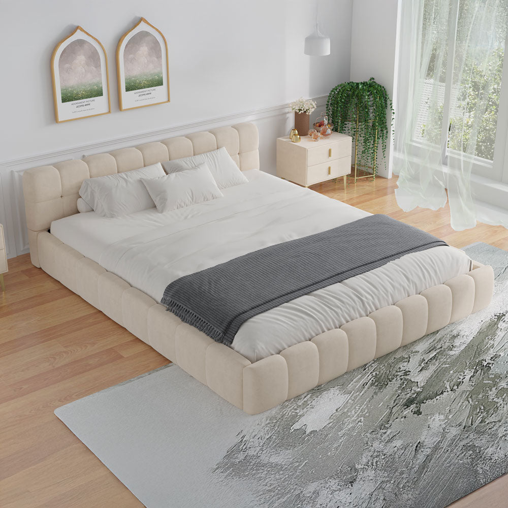 concept-usine-kansas-lit-velours-beige-160x200-nuage image 4