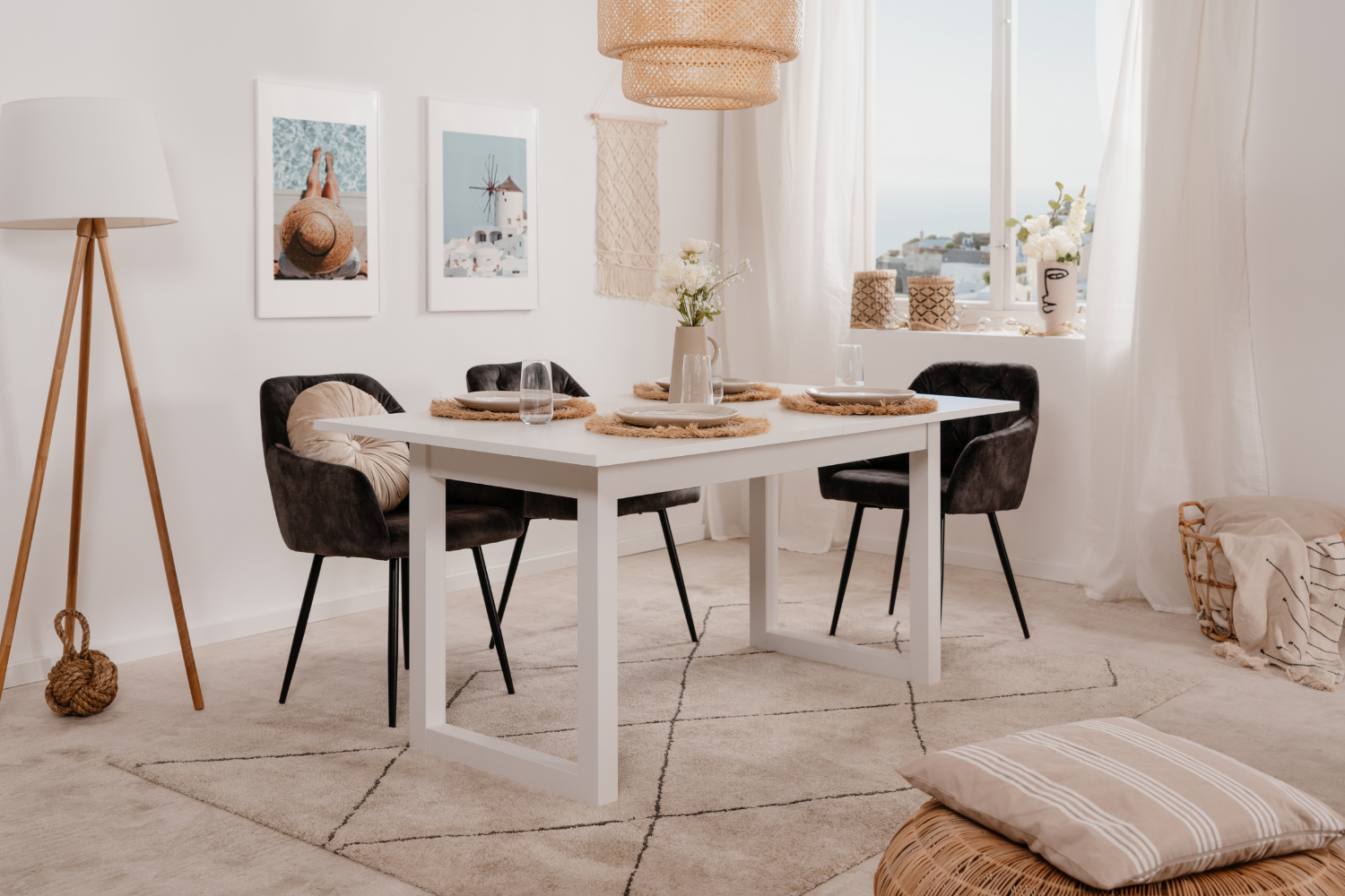 concept-usine-kotor-table-salle-manger-blanche-extensible image 1
