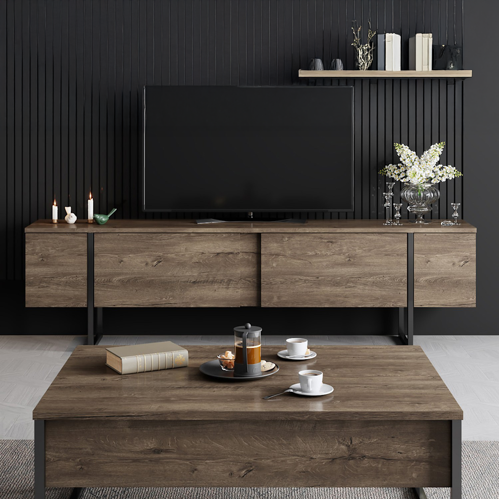 concept-usine-fropa-meuble-tv-180-cm-noir-et-bois image 1