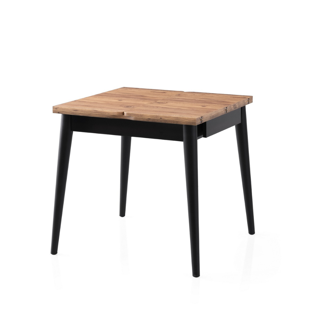 concept-usine-pallini-table-salle-manger-extensible-noir-et-bois-4-places image 4