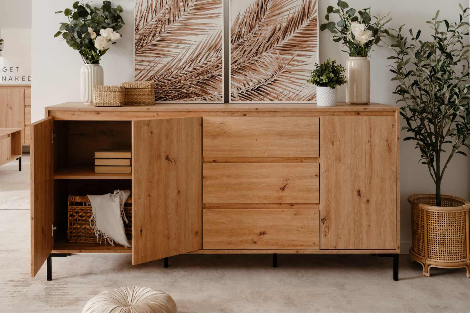concept-usine-navi-buffet-bois-et-m-tal-170-cm-3-portes image 2
