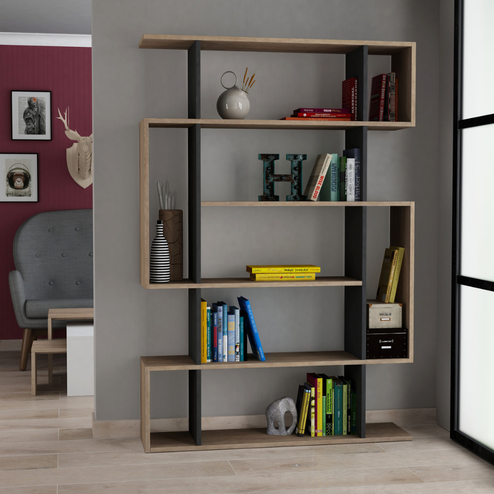 concept-usine-kirja-biblioth-que-bois-gris-9-tag-res-161-cm image 2