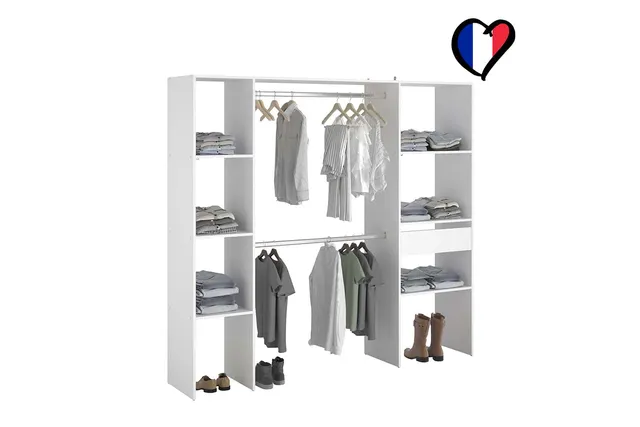 concept-usine-elysee-dressing-blanc-bois-198-cm-avec-tiroir image 1