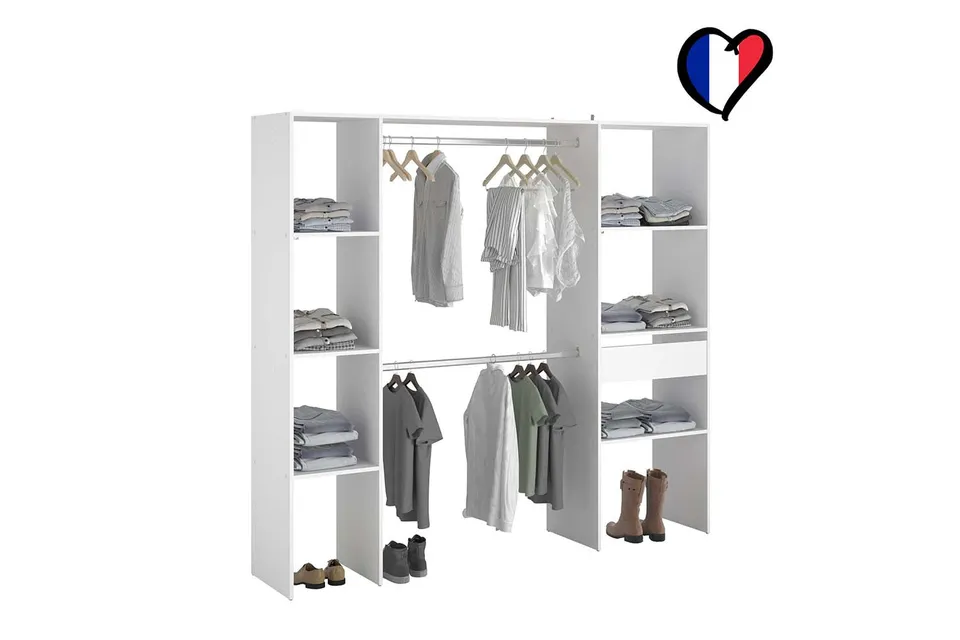 concept-usine-elysee-dressing-blanc-bois-198-cm-avec-tiroir image 1