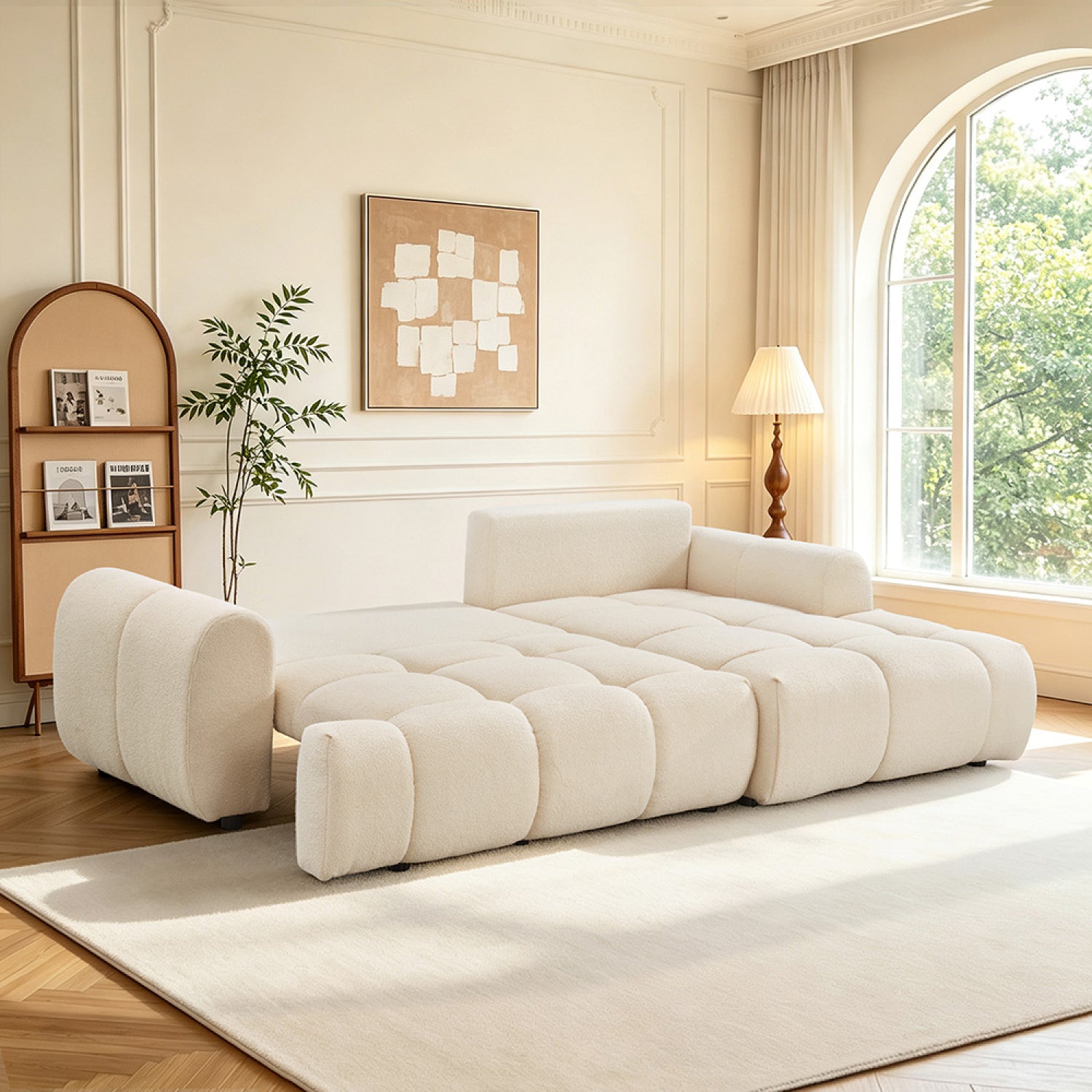 concept-usine-palms-canap-convertible-tissu-bouclette-beige image 4