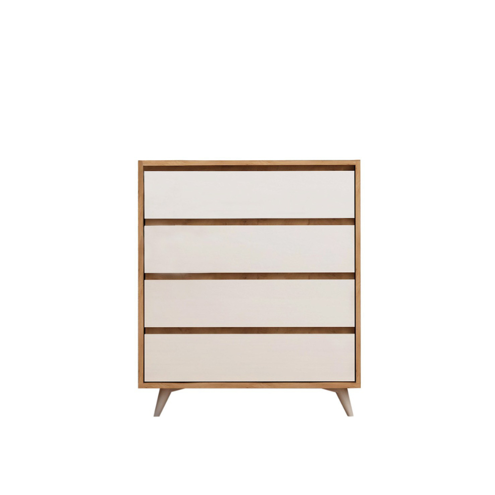 concept-usine-lodz-commode-blanche-bois-4-tiroirs-scandinave image 2