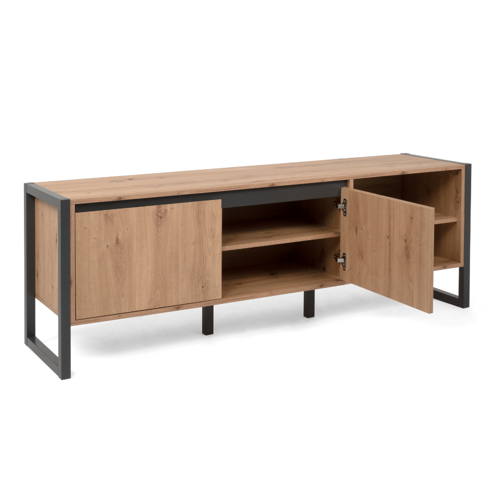 concept-usine-kotor-meuble-tv-160-cm-industriel-bois-portes image 8