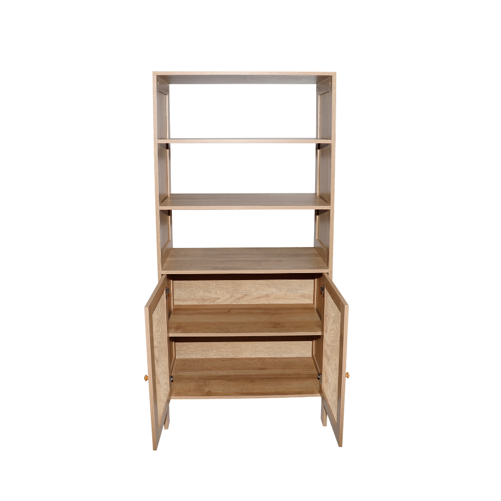 concept-usine-cange-biblioth-que-bois-cannage-scandinave image 5