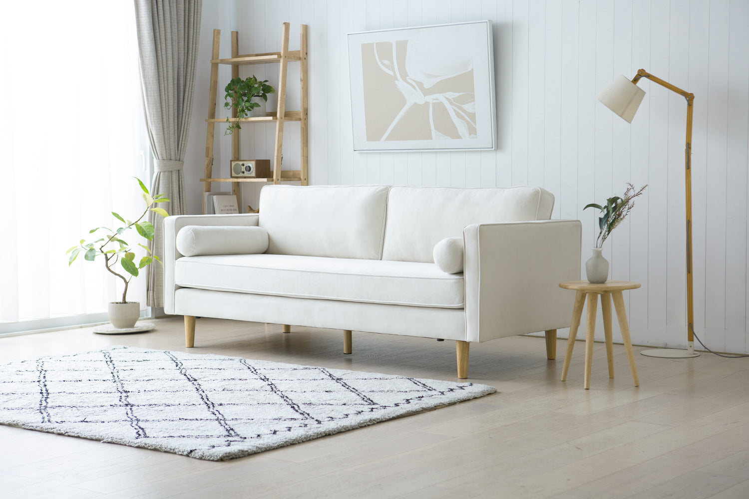 concept-usine-stan-canap-droit-velours-beige-3-places image 2