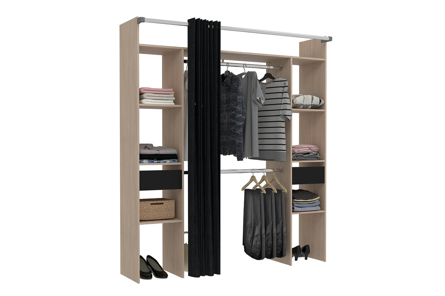 concept-usine-elysee-dressing-blanc-bois-rideau-178-cm image 6