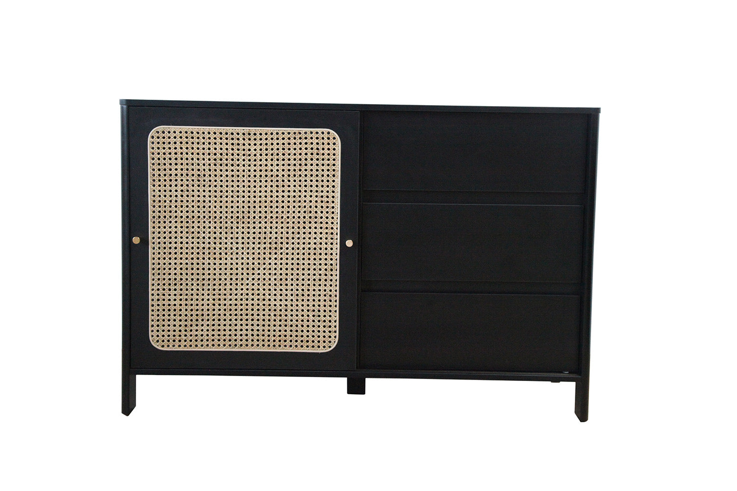 concept-usine-bali-buffet-noir-cannage-porte-coulissante image 2