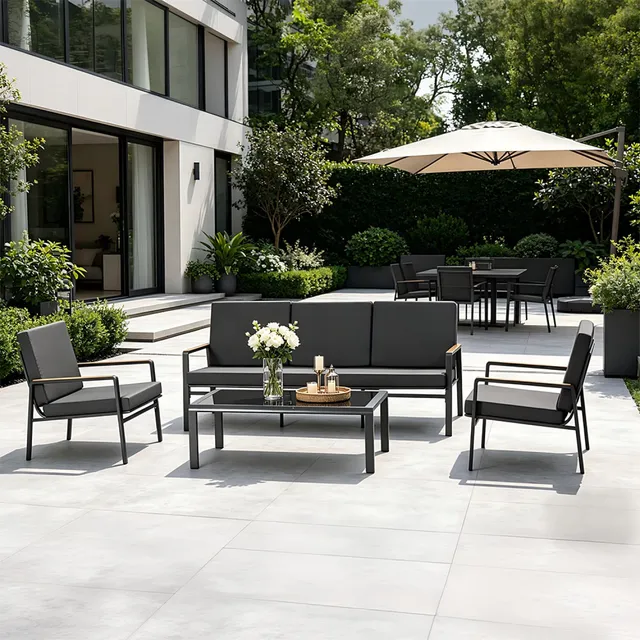 concept-usine-hobart-salon-de-jardin-aluminium-gris-5-places image 1