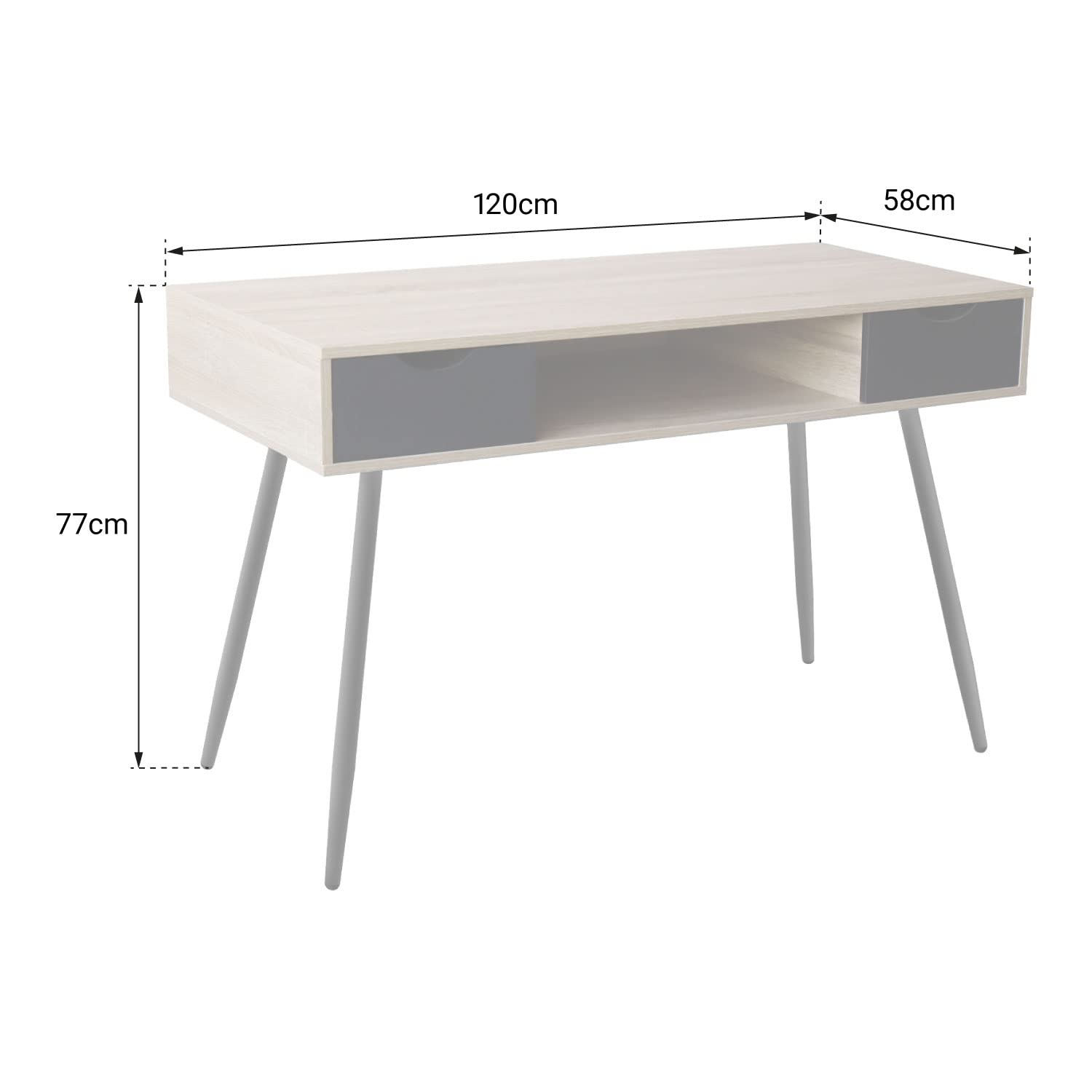 happy-garden-lampedusa-bjorn-bureau-blanc-120-cm-2-tiroirs image 3