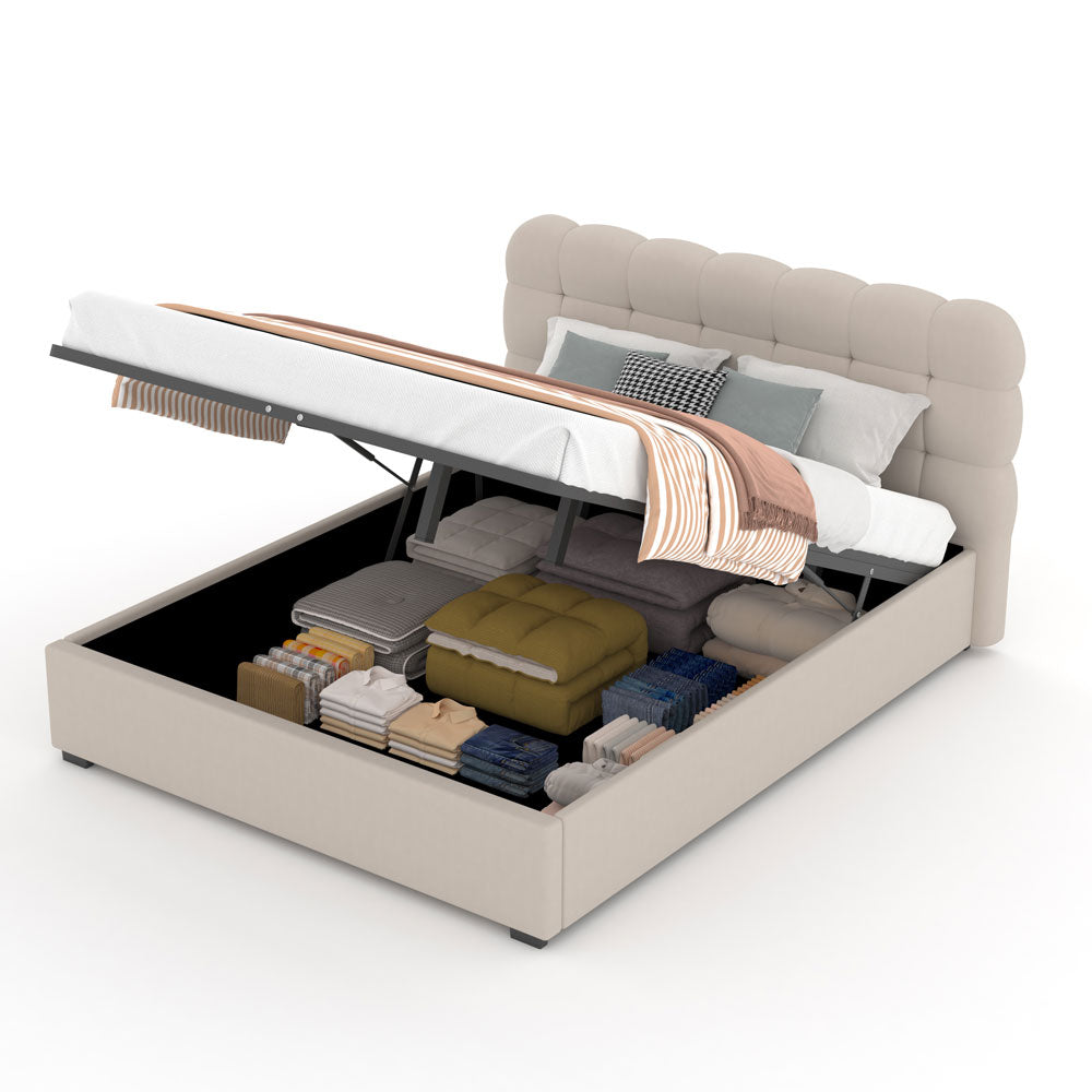 concept-usine-dallas-lit-coffre-140x190-velours-beige image 6