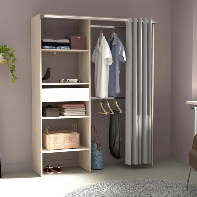 concept-usine-bali-dressing-rideau-blanc-acacia-avec-tiroir image 1