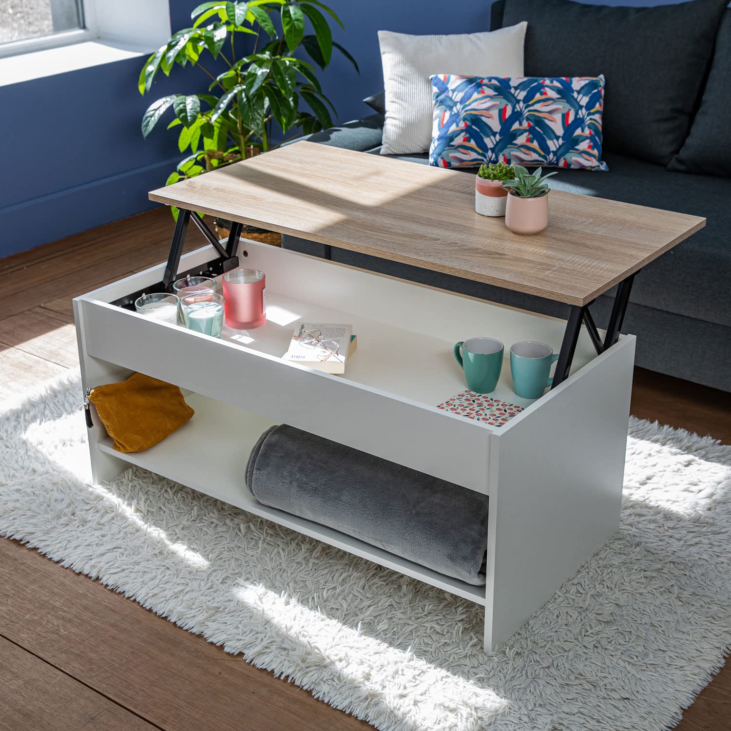 happy-garden-hedda-table-basse-relevable-blanche-100x50 image 7