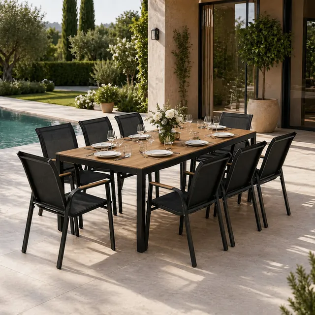 concept-usine-brisbane-salon-de-jardin-8-places-190-cm-noir image 1
