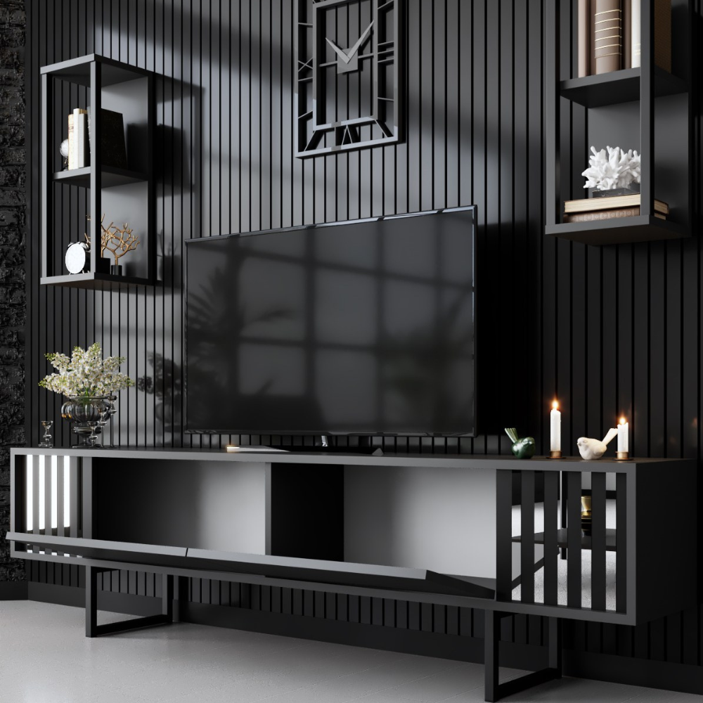 concept-usine-bodo-meuble-tv-noir-180-cm-cases image 1