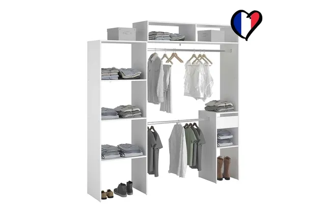 concept-usine-elys-e-dressing-extensible-blanc-140-cm-avec-tiroir-2 image 1