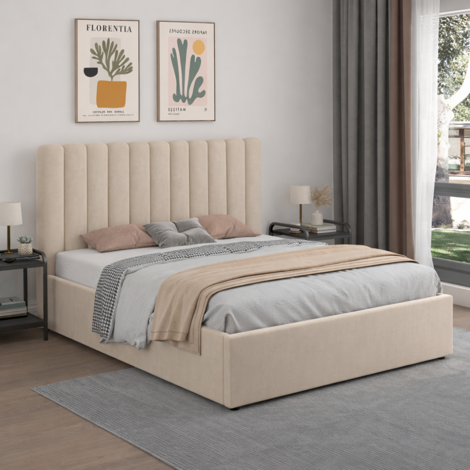 concept-usine-savannah-lit-coffre-160x200-velours-beige image 1