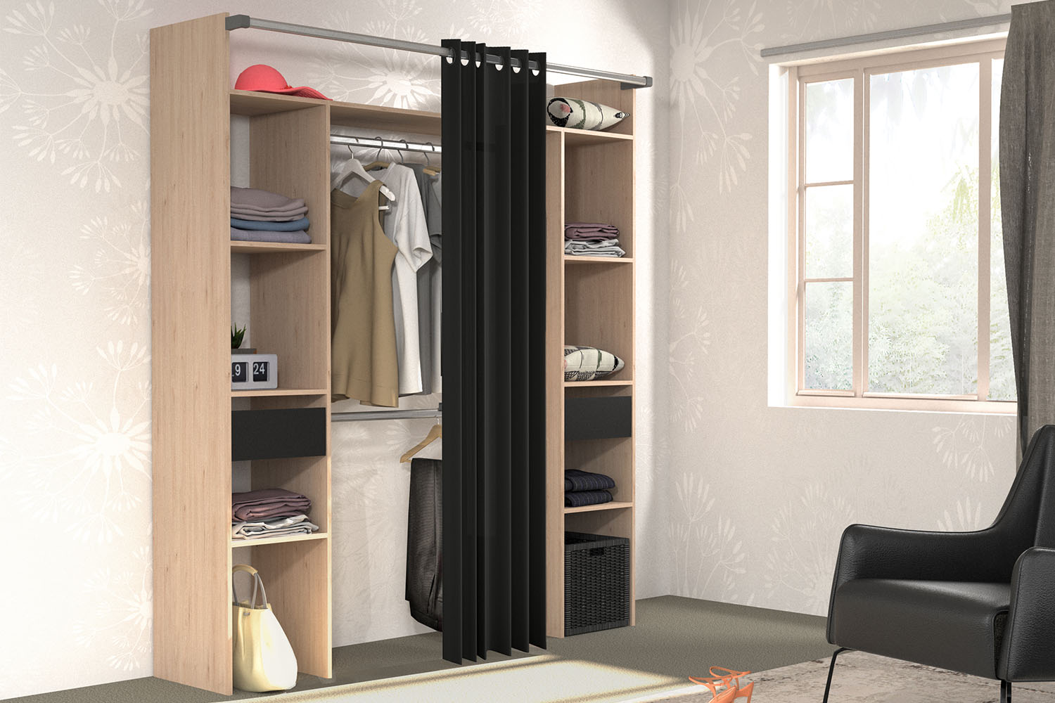 concept-usine-elysee-dressing-blanc-bois-rideau-178-cm image 5