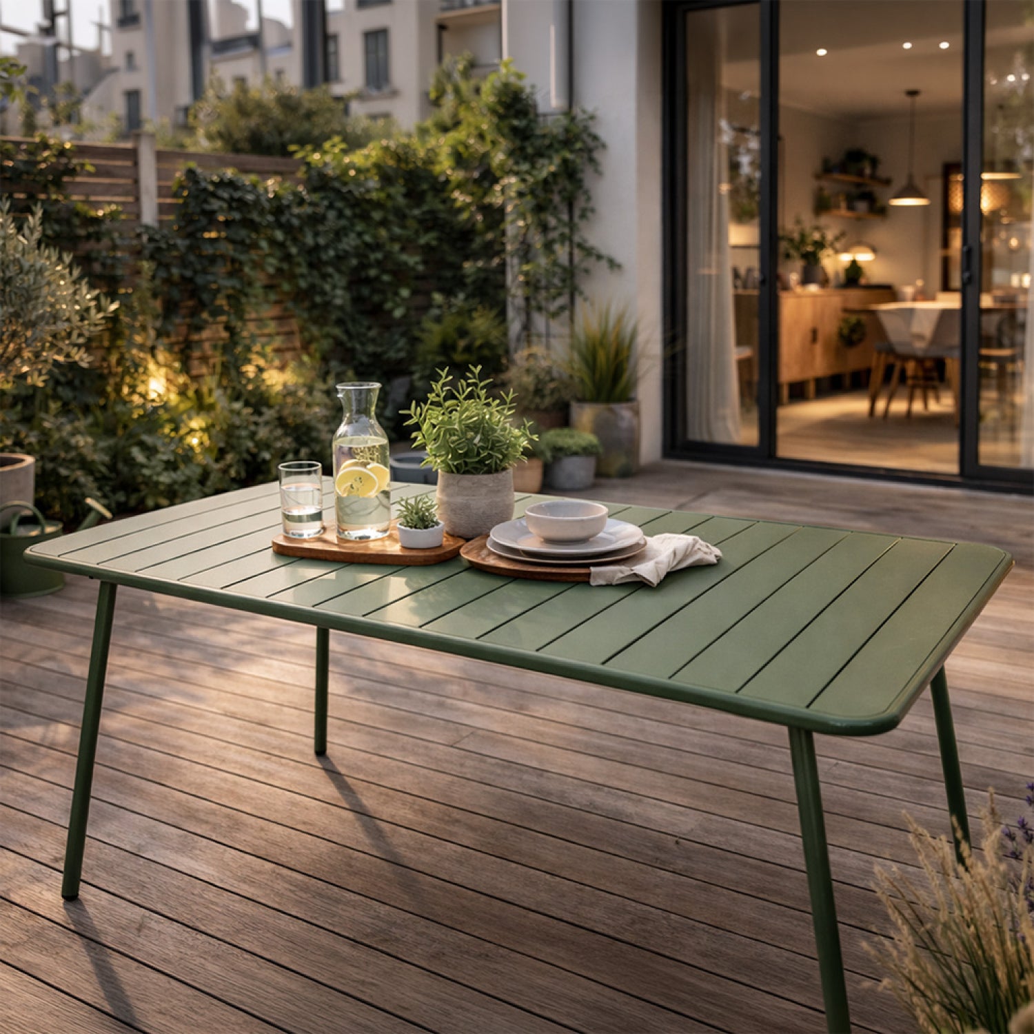 concept-usine-bergame-table-jardin-bleue-4-6-places-acier image 1