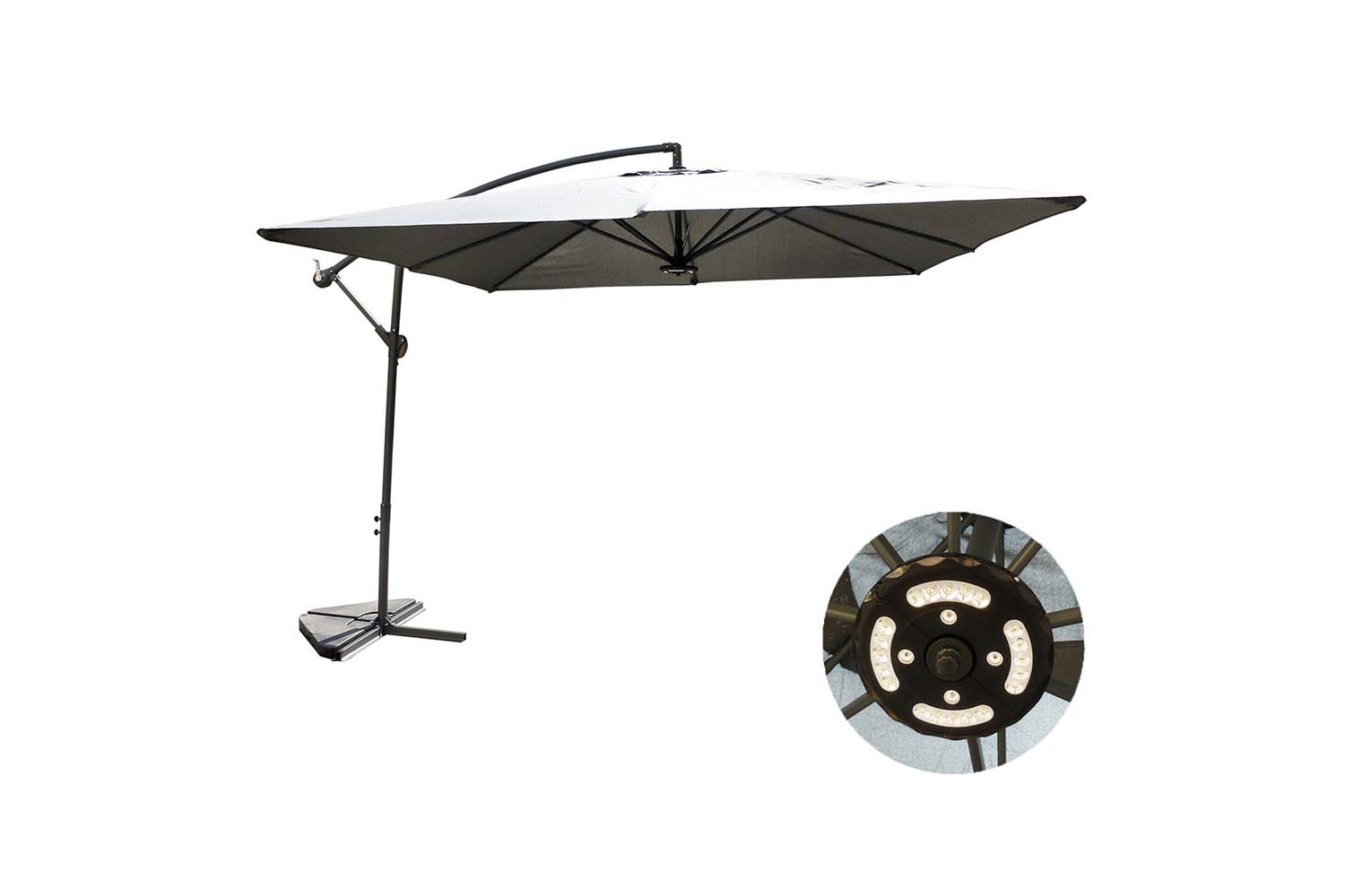 concept-usine-solenzara-led-parasol-d-port-gris-3x3-m-inclinable image 3