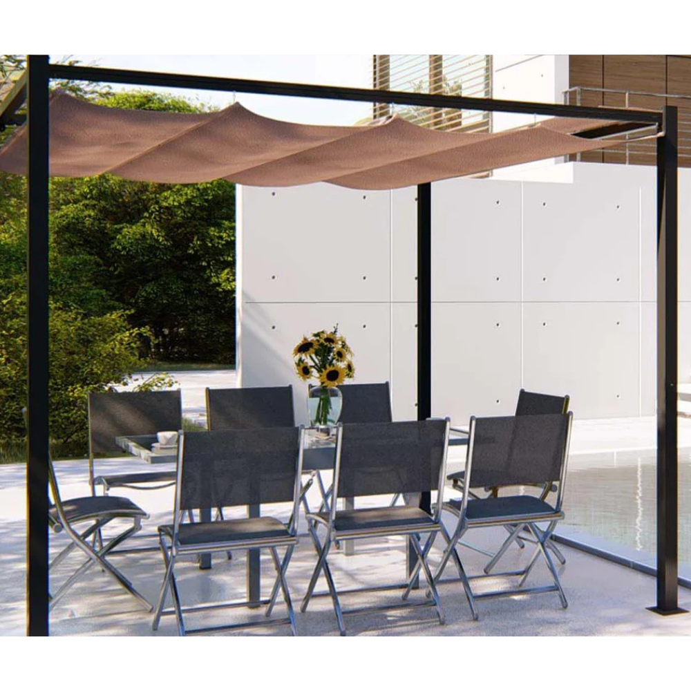 concept-usine-tusa-pergola-tonnelle-3x3-taupe image 2