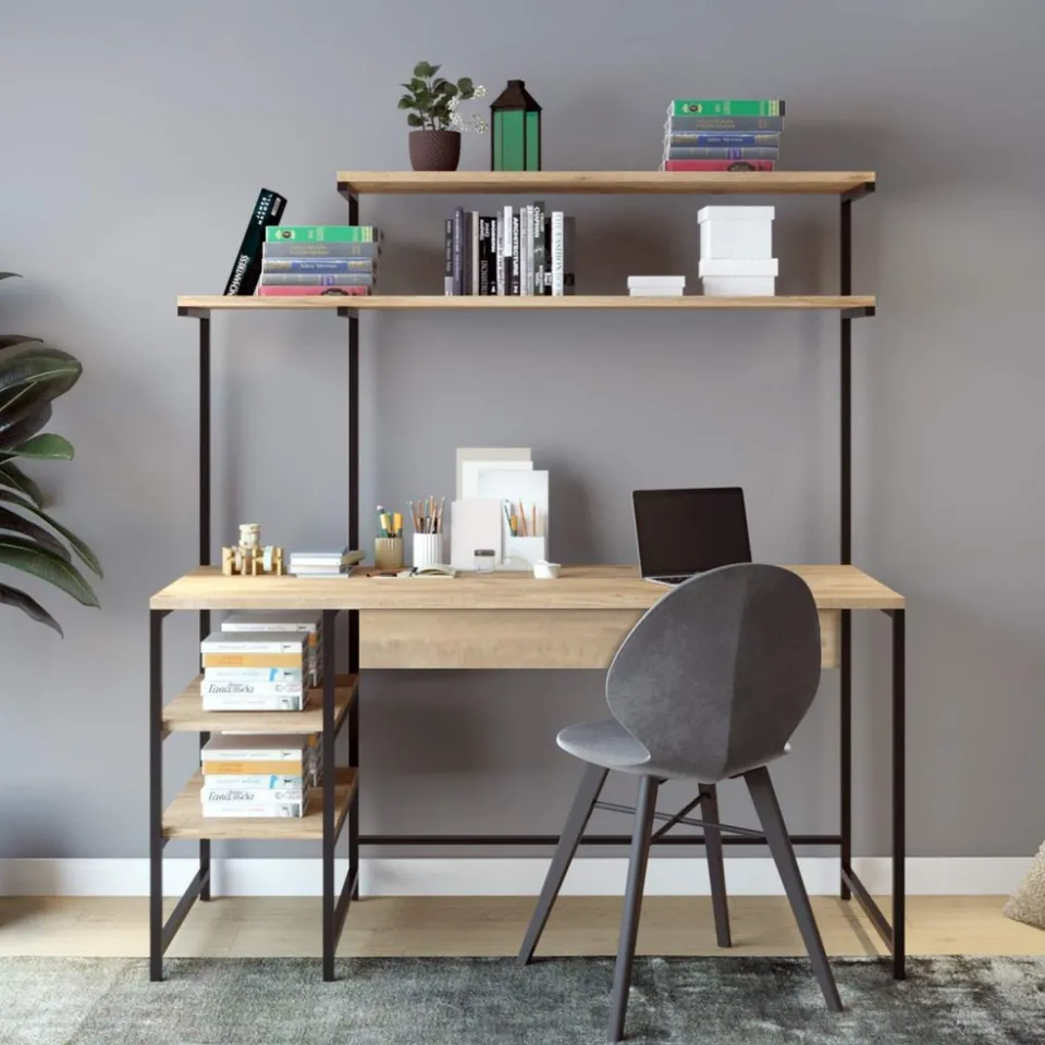 concept-usine-forssa-bureau-noir-et-bois-avec-rangement image 1
