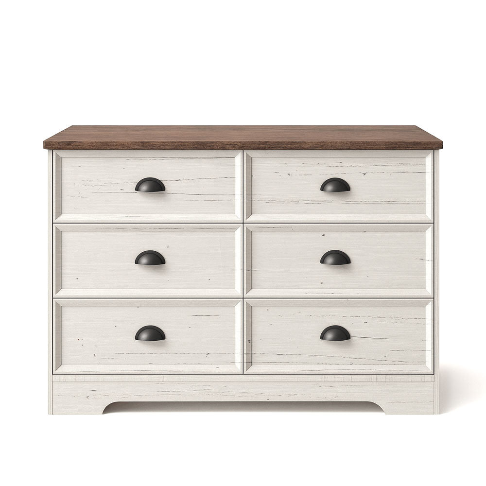 concept-usine-valla-commode-6-tiroirs-blanc-et-bois-120-cm image 3