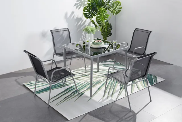 concept-usine-lusiana-salon-de-jardin-4-places-gris-clair image 1