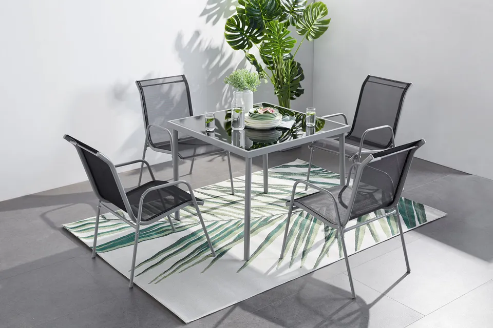 concept-usine-lusiana-salon-de-jardin-4-places-gris-clair image 1
