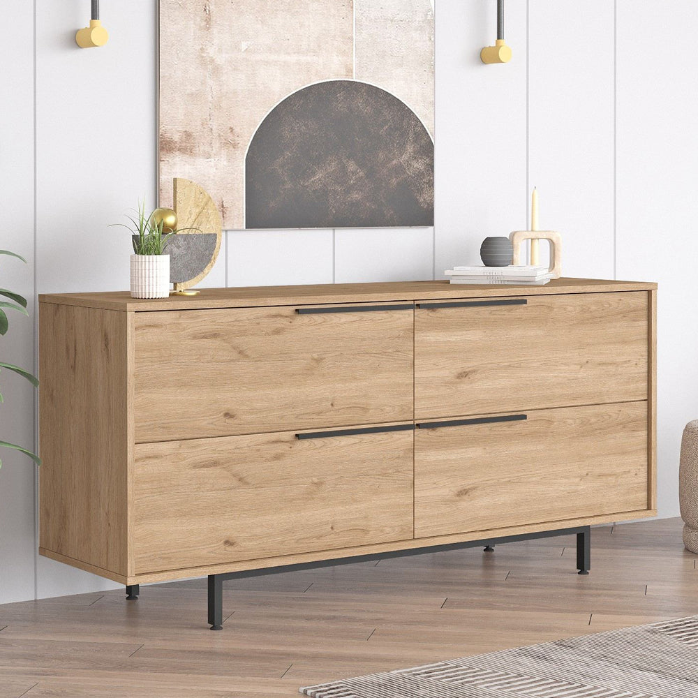 concept-usine-abey-buffet-160-cm-noyer-noir-4-portes image 1