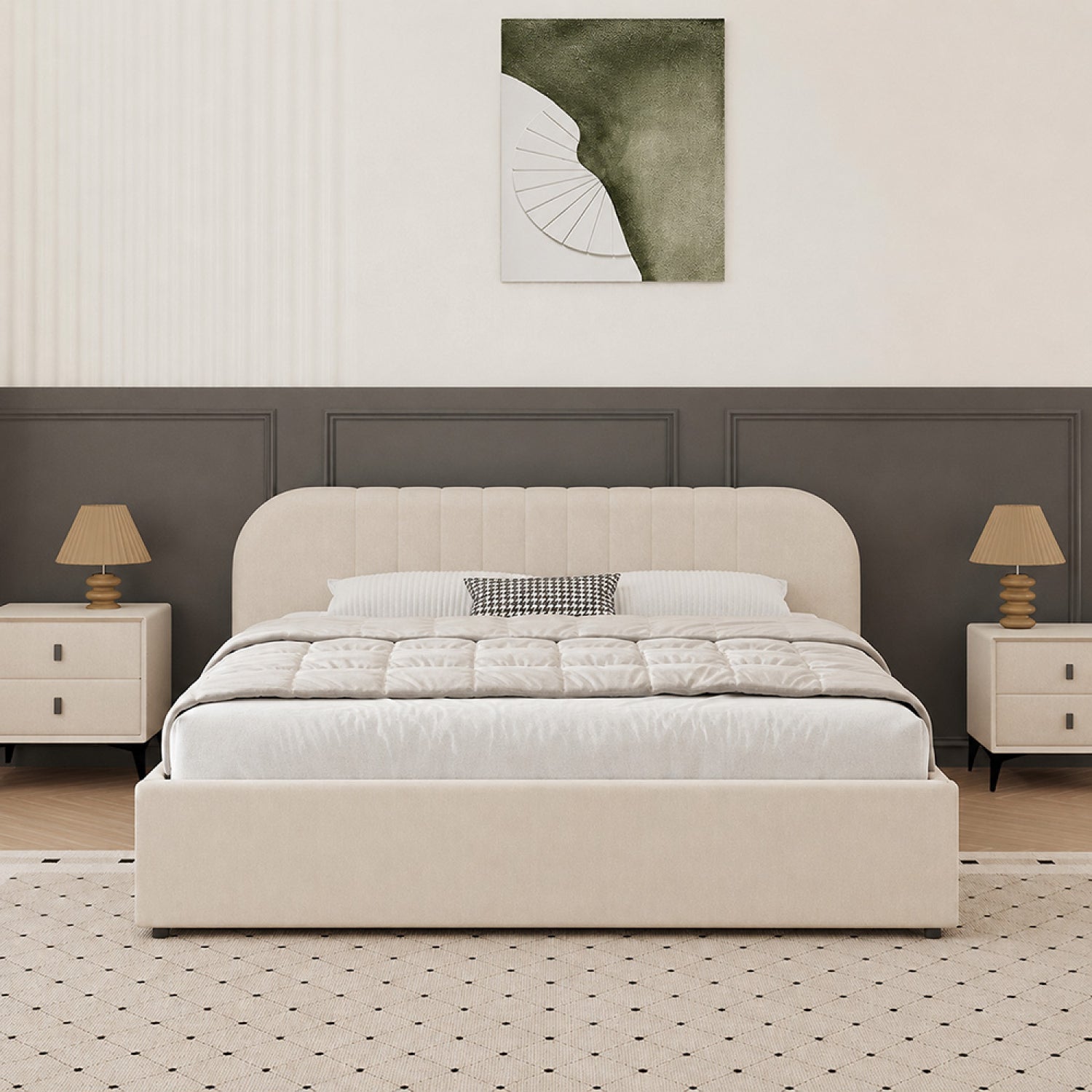 concept-usine-irvine-lit-coffre-160x200-velours-beige-avec-rangement image 3
