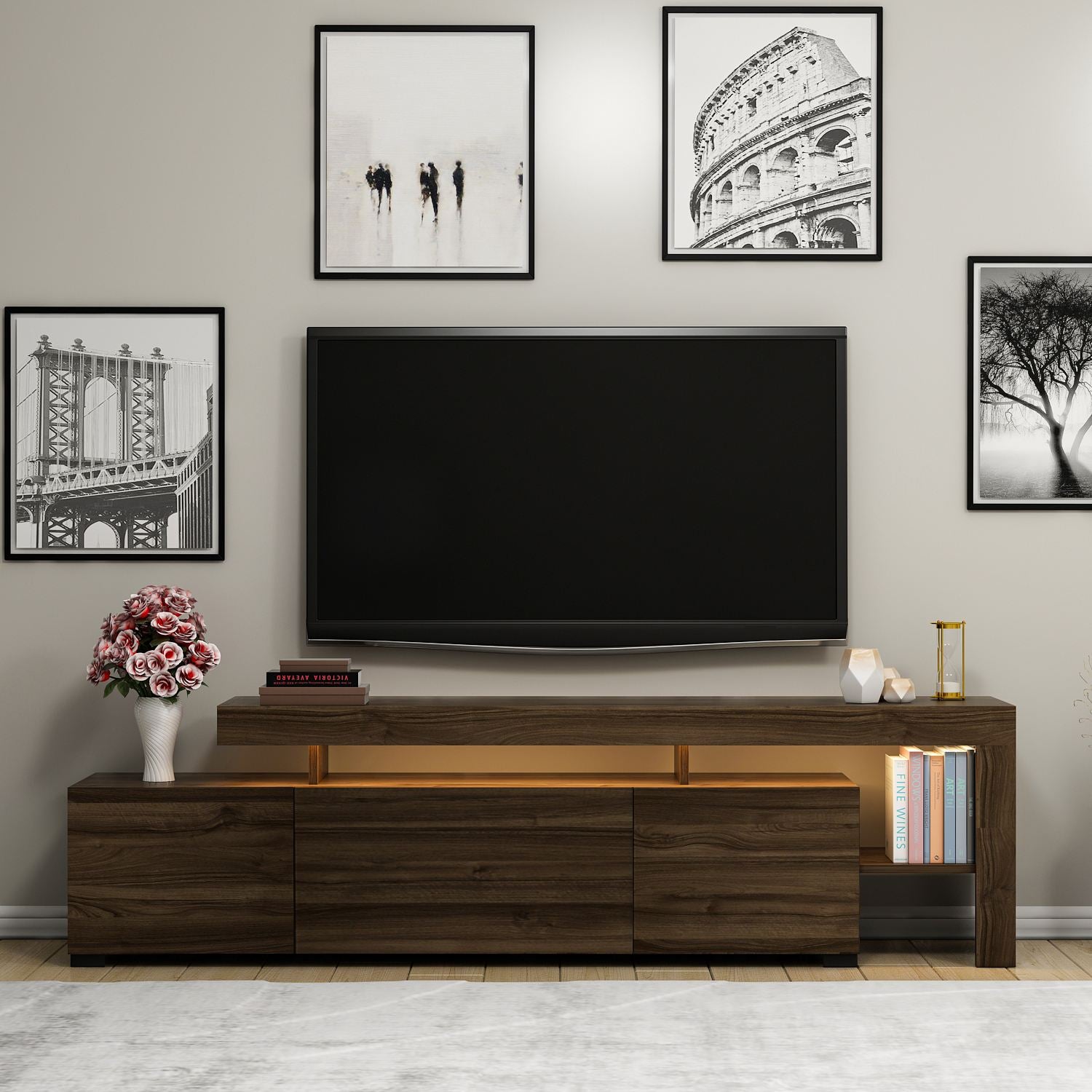 concept-usine-beliz-meuble-tv-effet-bois-marron-avec-led image 1