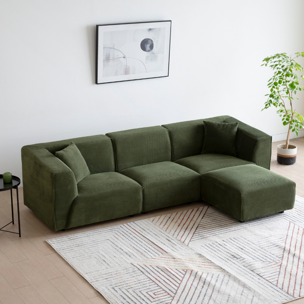 concept-usine-monroe-canap-velours-c-tel-beige-3-places-avec-pouf image 2