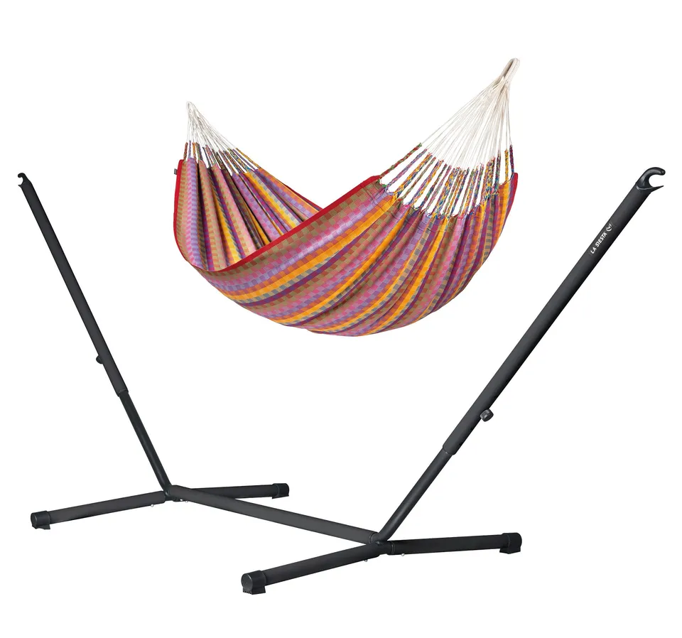 la-siesta-nautico-hamac-coton-bio-flowers-double-350-cm image 1