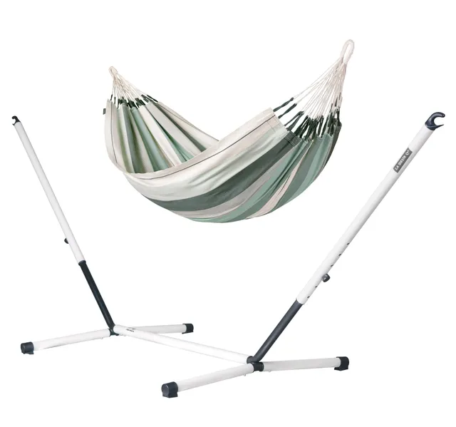 la-siesta-nautico-hamac-avec-support-olive-double-350-cm-coton-bio image 1