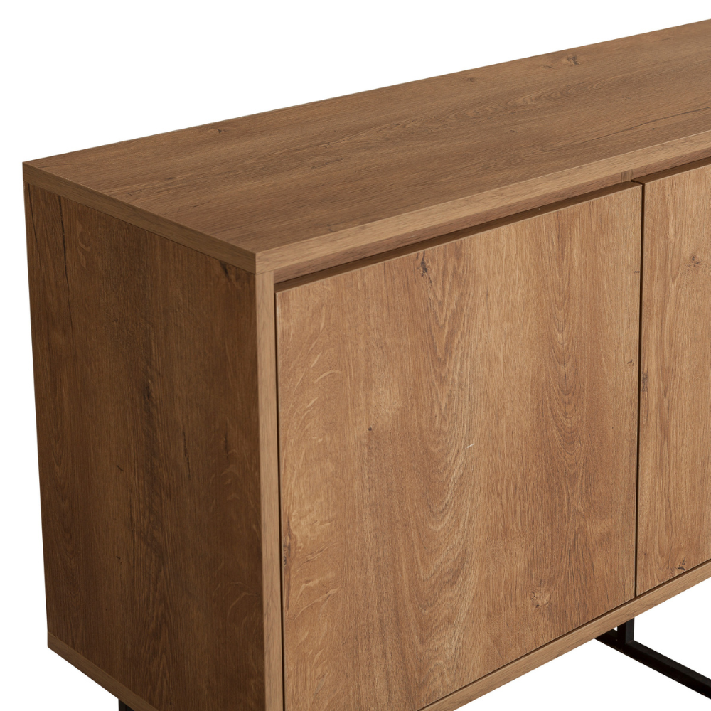 concept-usine-sabinov-buffet-140-cm-noir-et-bois-avec-portes image 5