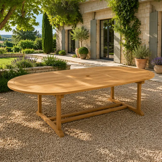 concept-usine-kajang-table-jardin-teck-ovale-240-cm-10-places image 1