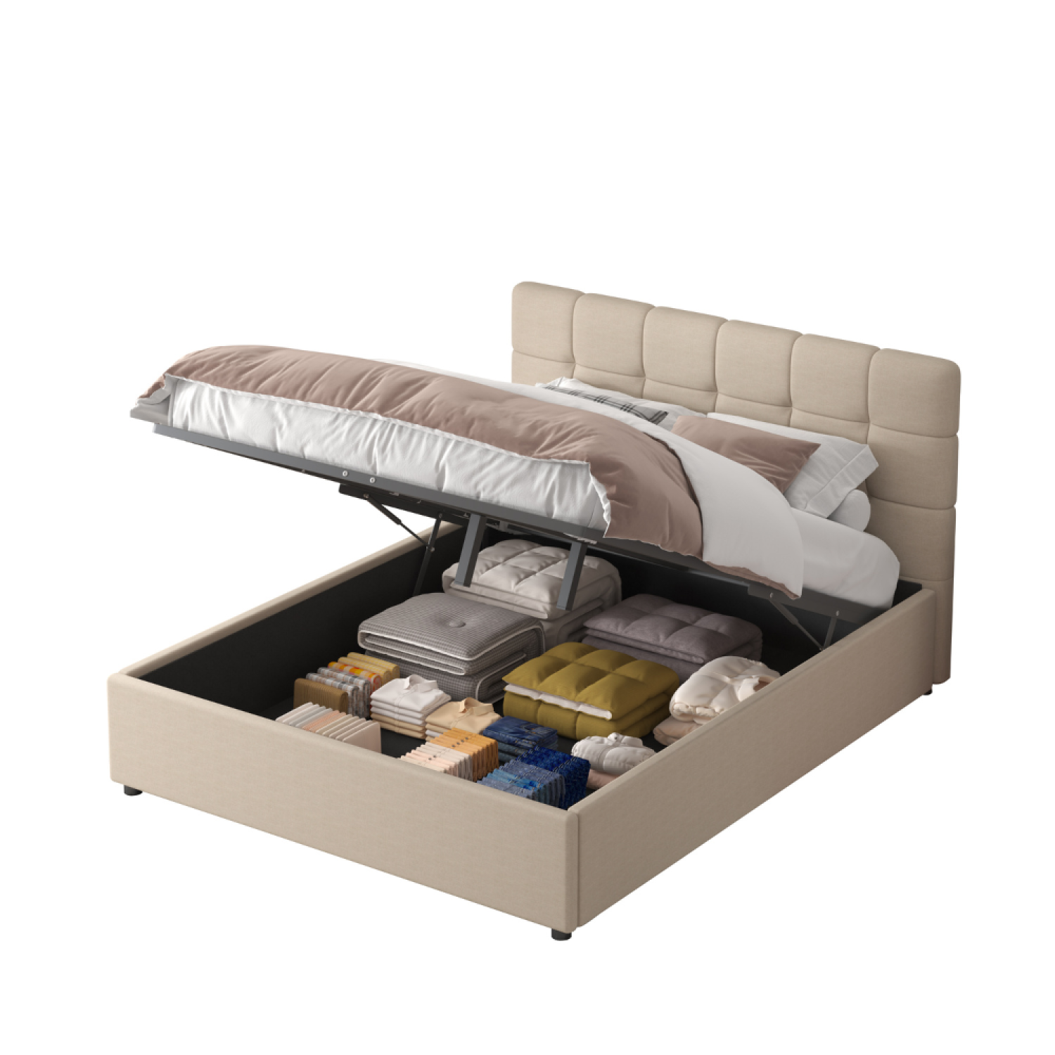 concept-usine-santa-lit-coffre-140x190-velours-beige-2-places image 6