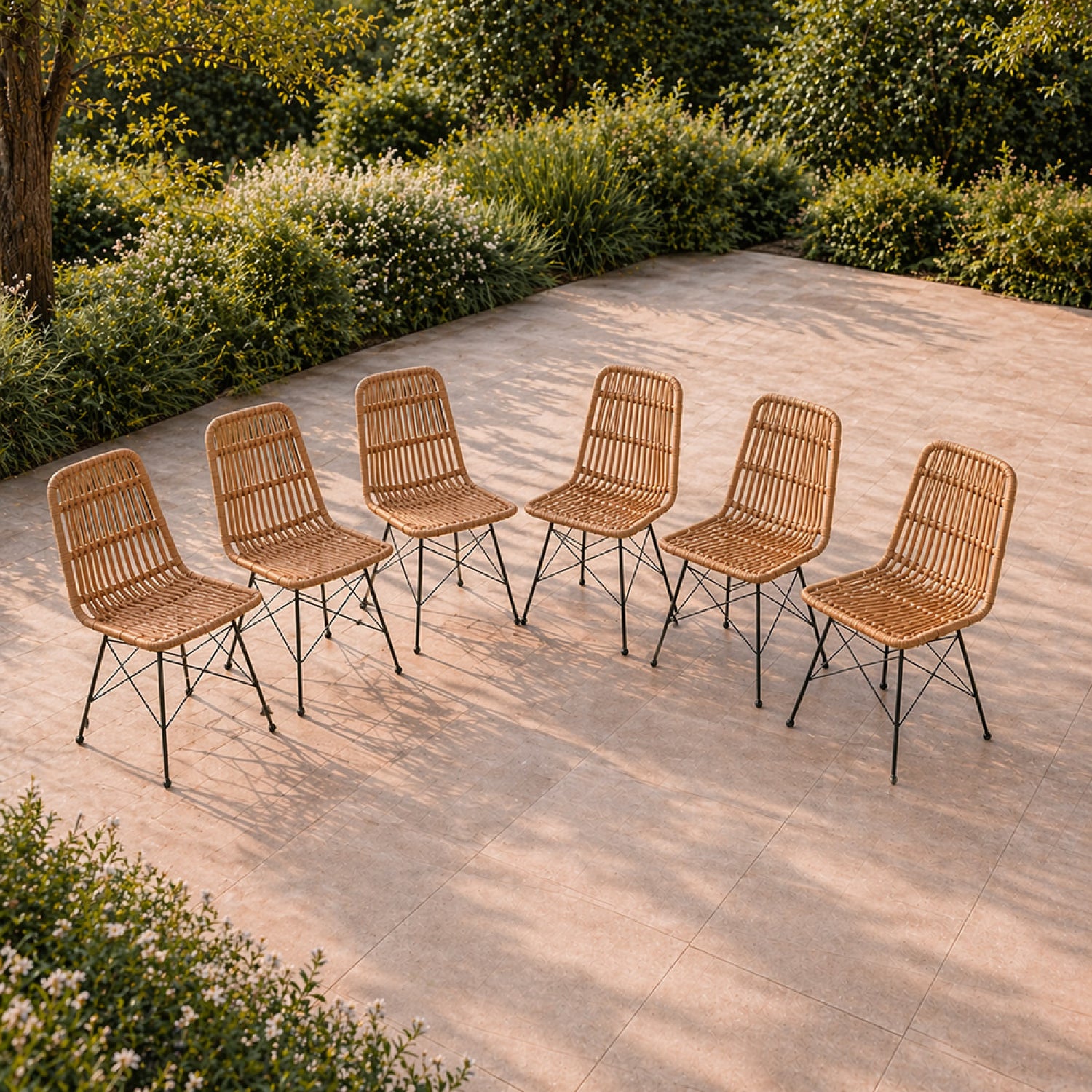 concept-usine-bago-lot-6-chaises-jardin-rotin-bois image 2