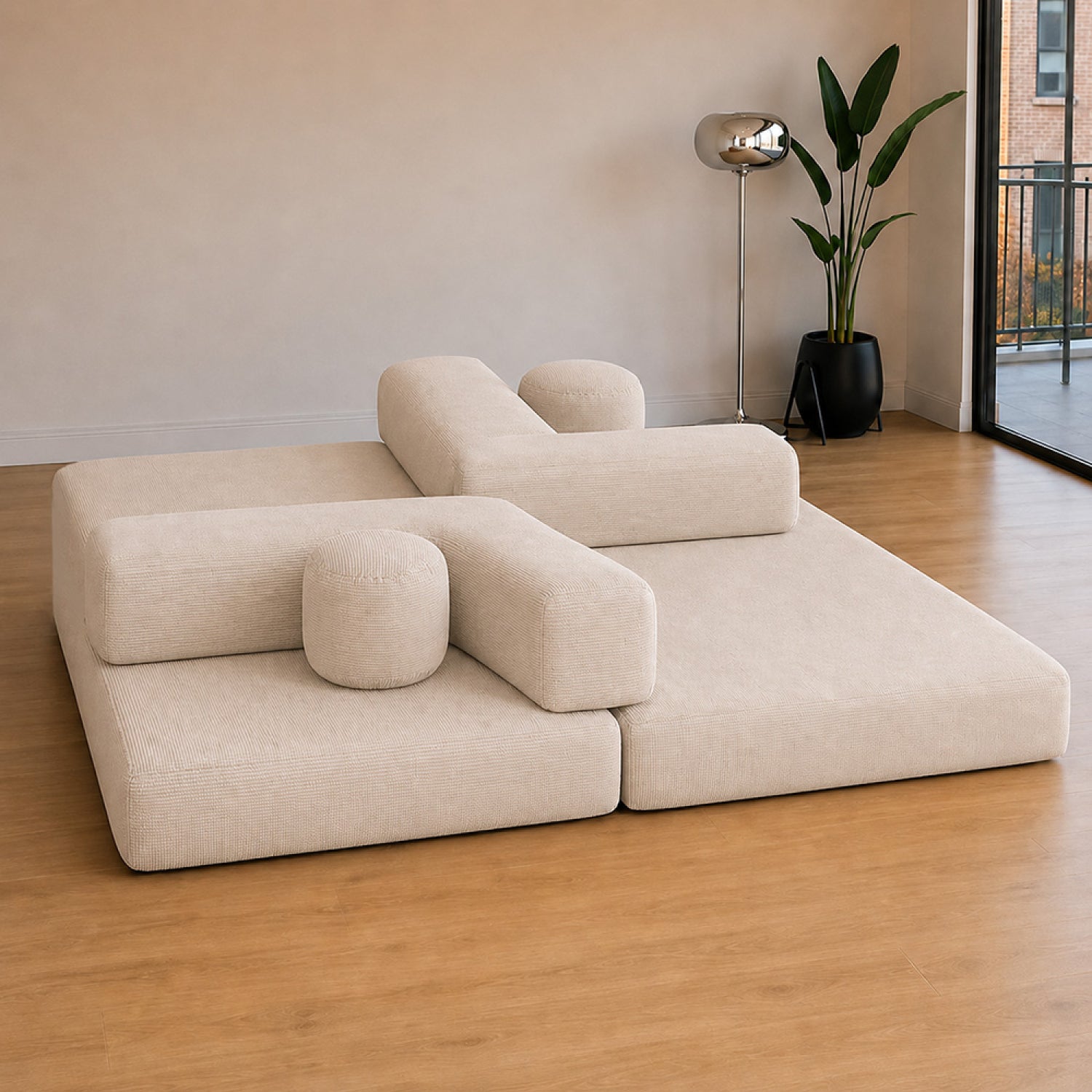 concept-usine-crosby-canap-convertible-3-places-velours-beige image 7