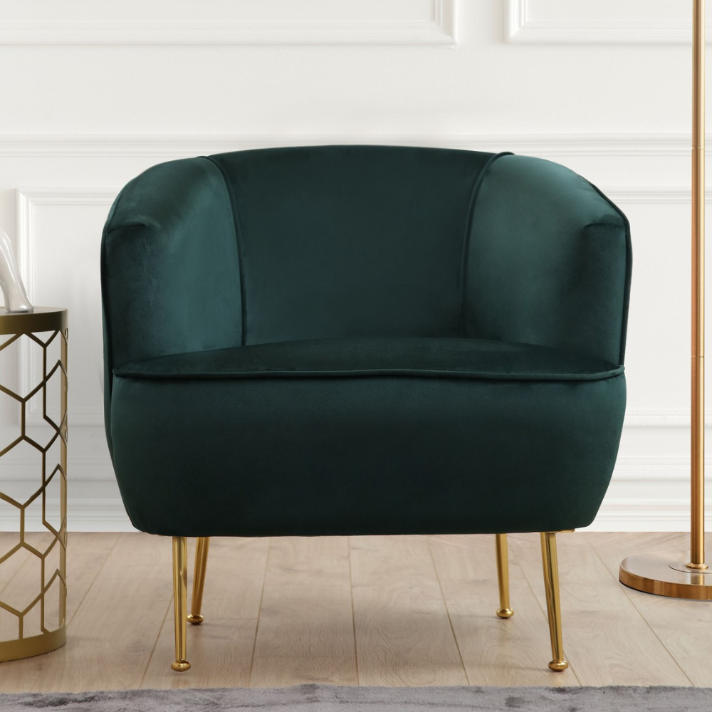 concept-usine-davis-fauteuil-velours-vert-pieds-dor-s-1-place image 1
