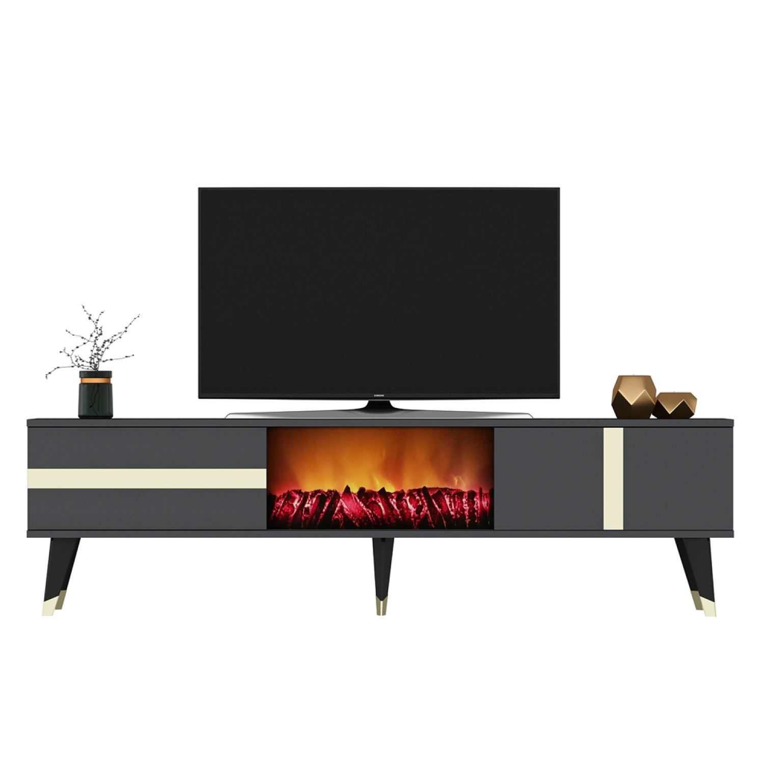 concept-usine-suny-meuble-tv-150-cm-anthracite-chemin-e-led image 2