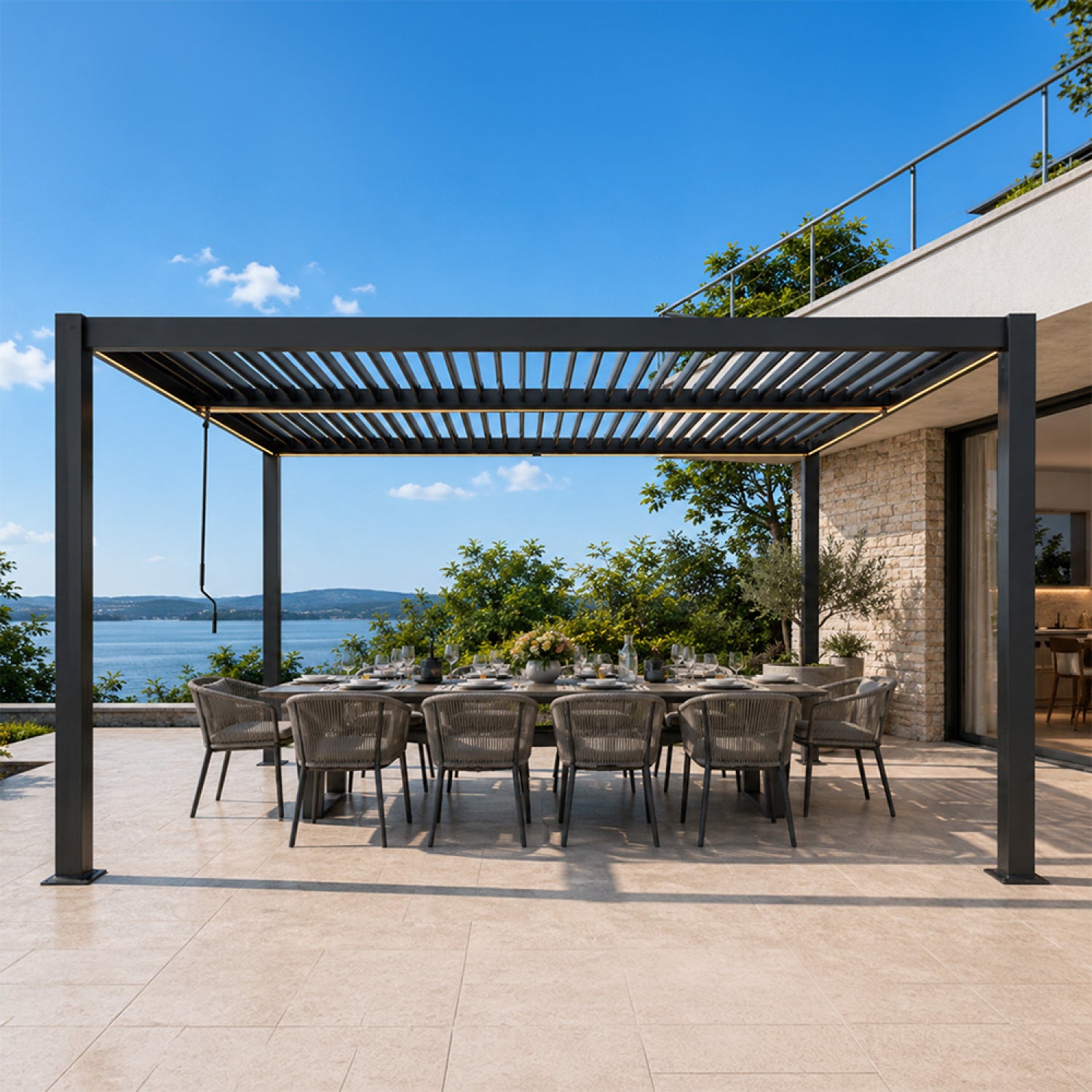 concept-usine-corfu-led-pergola-bioclimatique-noire-4x3-m image 3