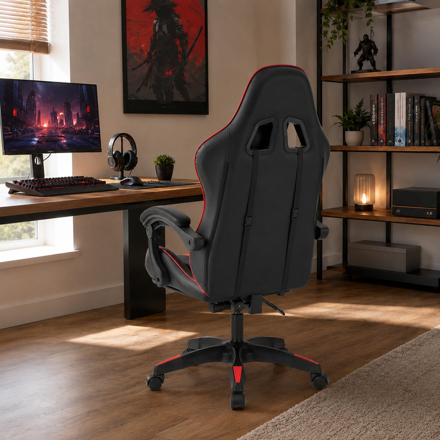 concept-usine-akron-chaise-gaming-noir-et-rouge-inclinable image 6