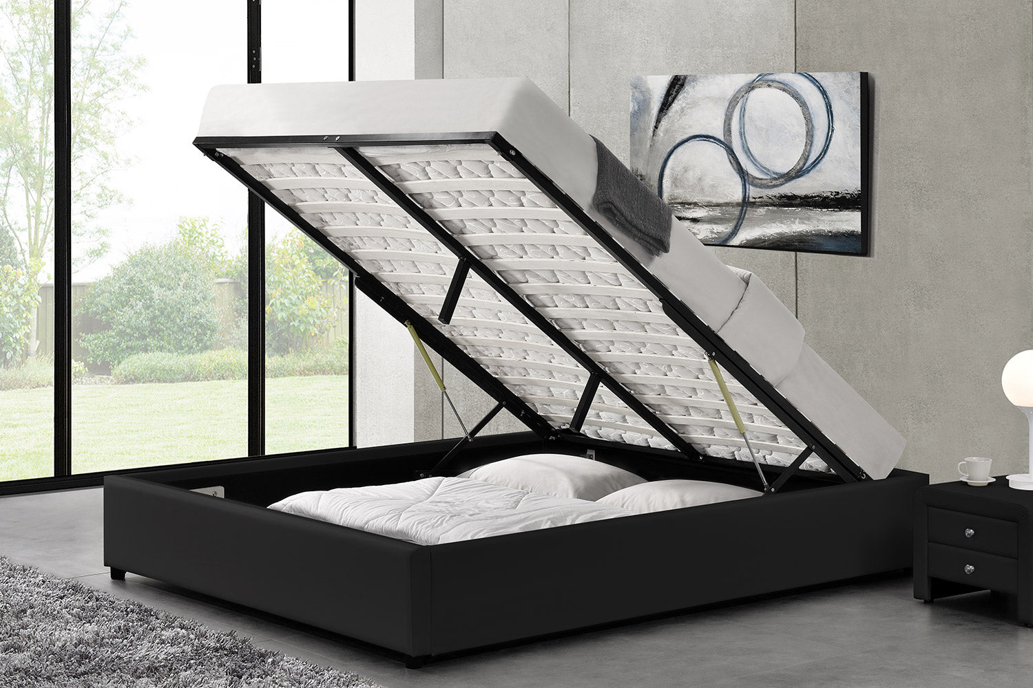 concept-usine-kennington-160x200-lit-coffre-blanc-simili-cuir image 4