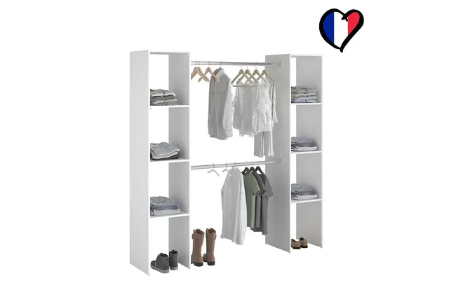 concept-usine-elys-e-dressing-blanc-bois-180-cm-penderie image 1