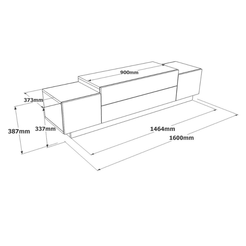 concept-usine-melo-meuble-tv-160-cm-blanc-bois image 5